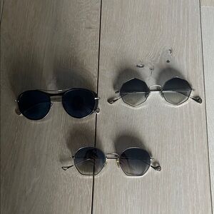 Silver grey black sunglasses